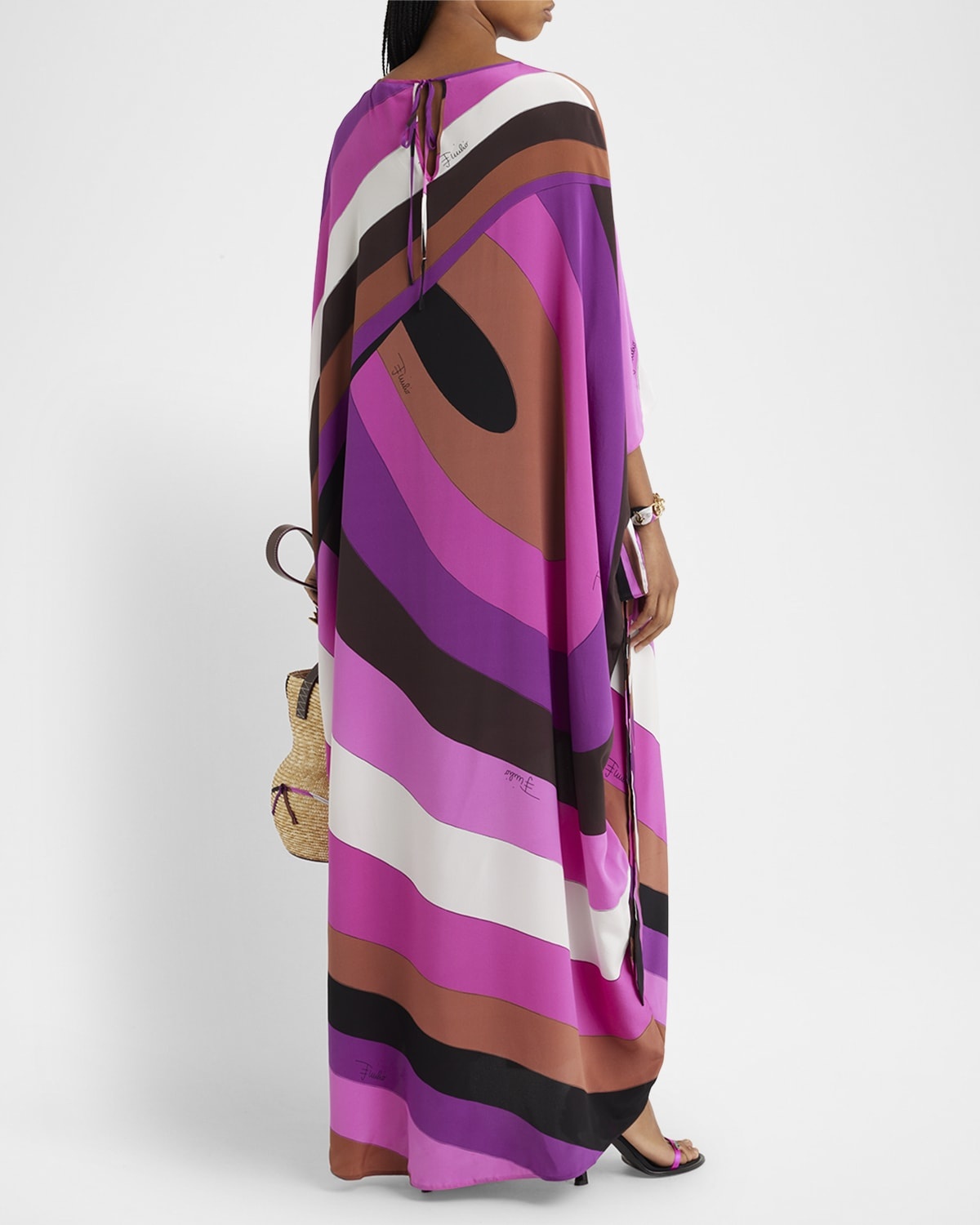 Abstract-Print Maxi Kaftan Dress - 6