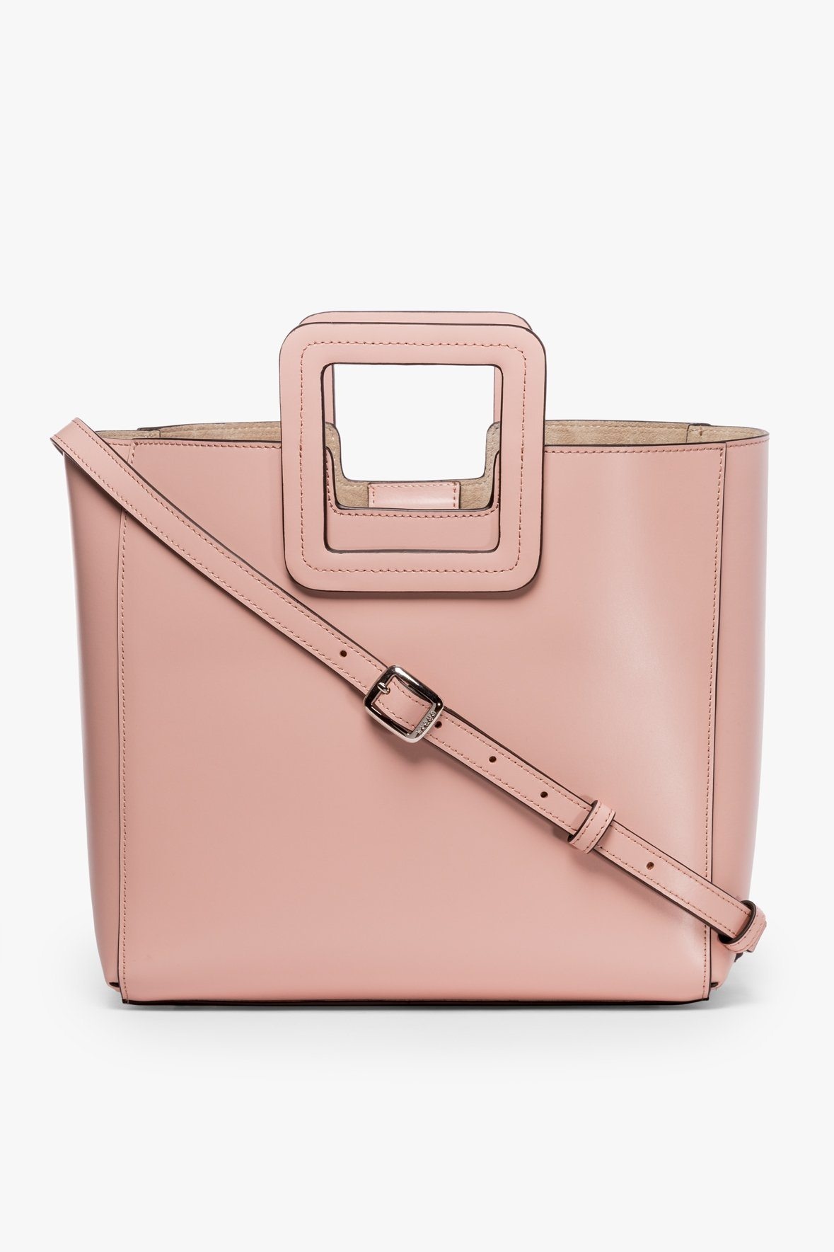 STAUD SHIRLEY LEATHER BAG | DARK BLUSH - 1