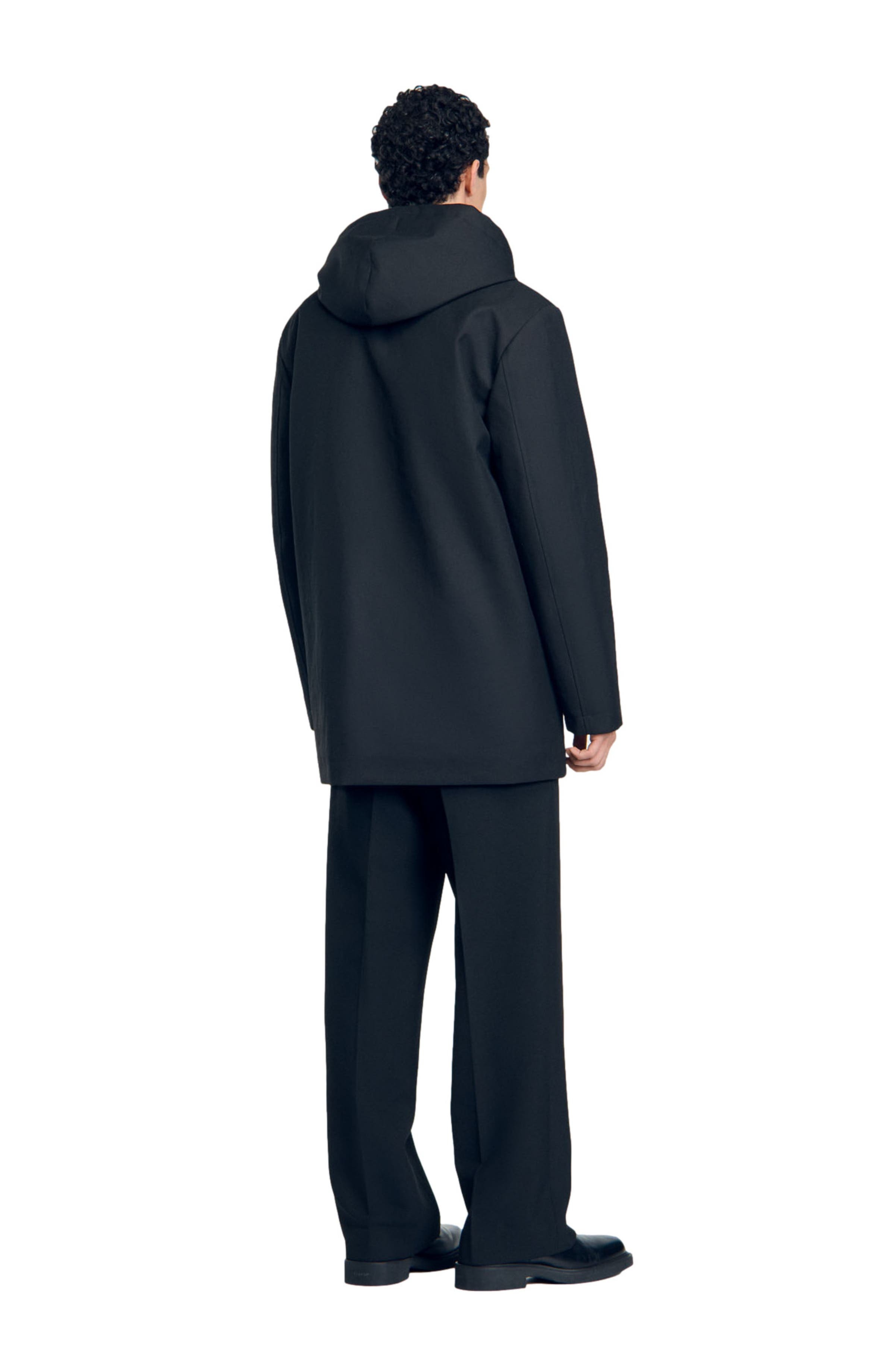 SANDRO Hooded parka with zip in Black at Nordstrom - 2