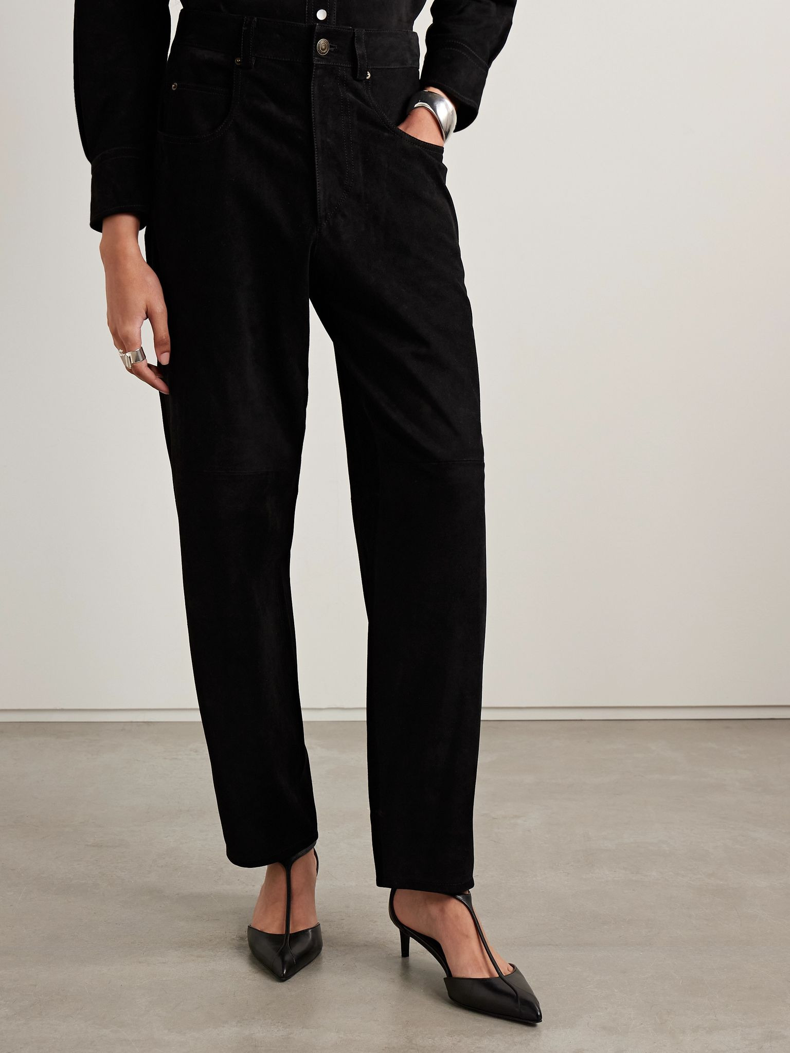 Darielle suede tapered pants Black - 3