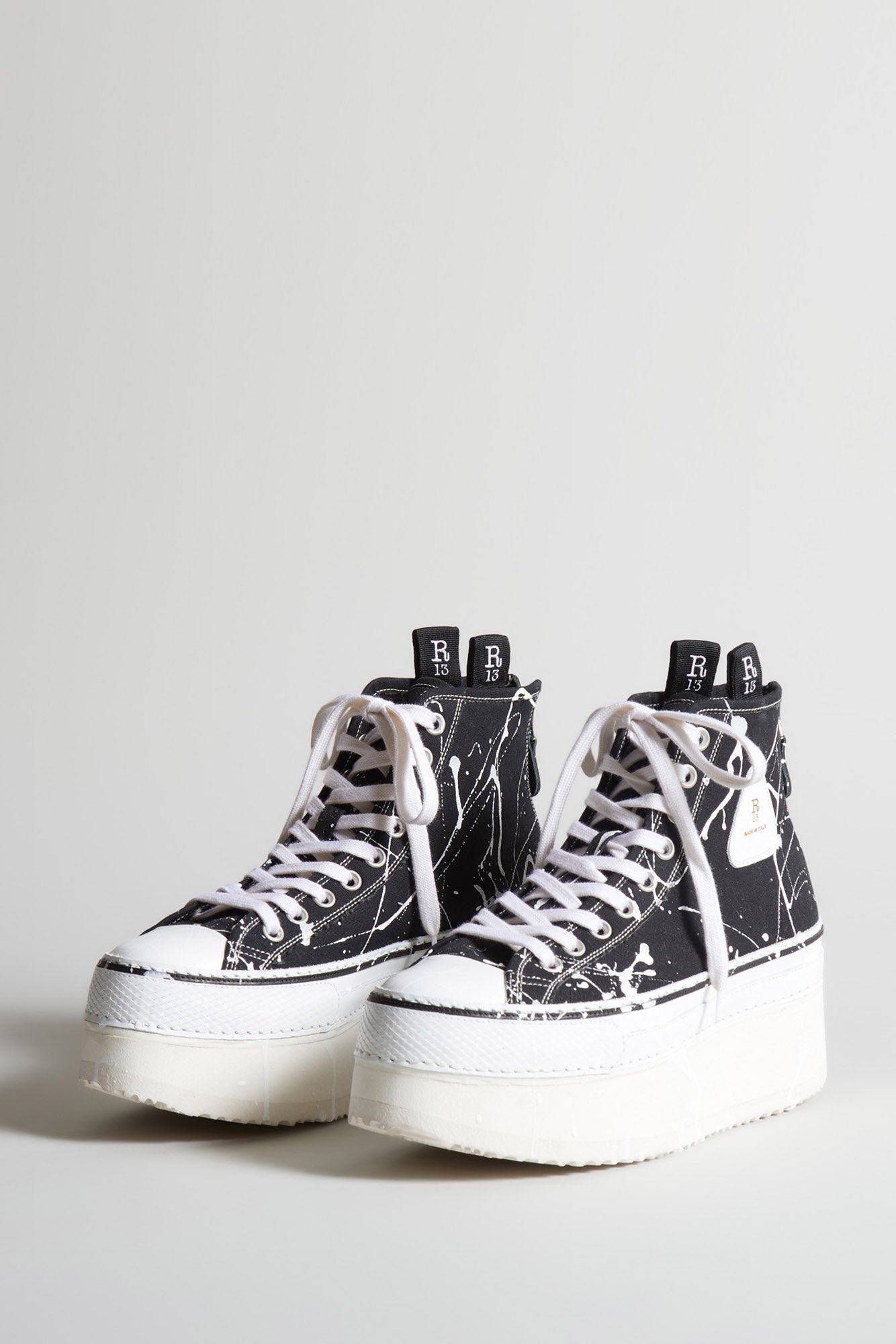 COURTNEY HIGH TOP - BLACK PAINT SPLATTER - 1