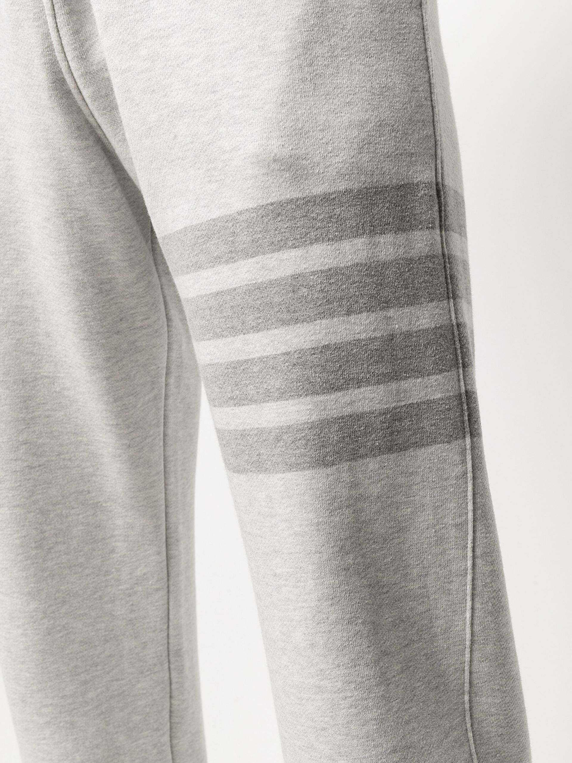Grey 4-Bar stripe Cotton Track Pants - 5