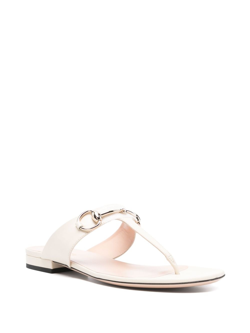 Gucci Women Lady Horsebit Leather Thong Sandals - 3