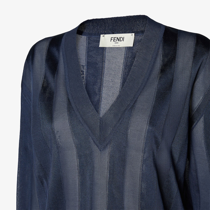 Sweater Navy blue Pequin silk sweater 3