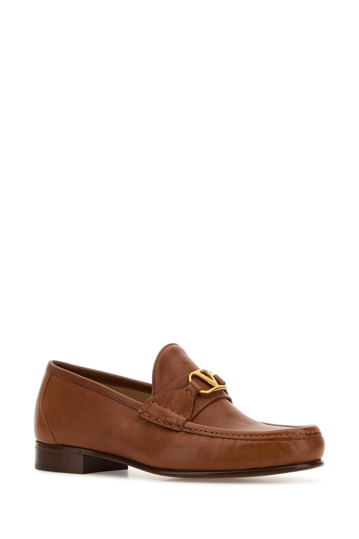 Caramel leather VLogo loafers - 2