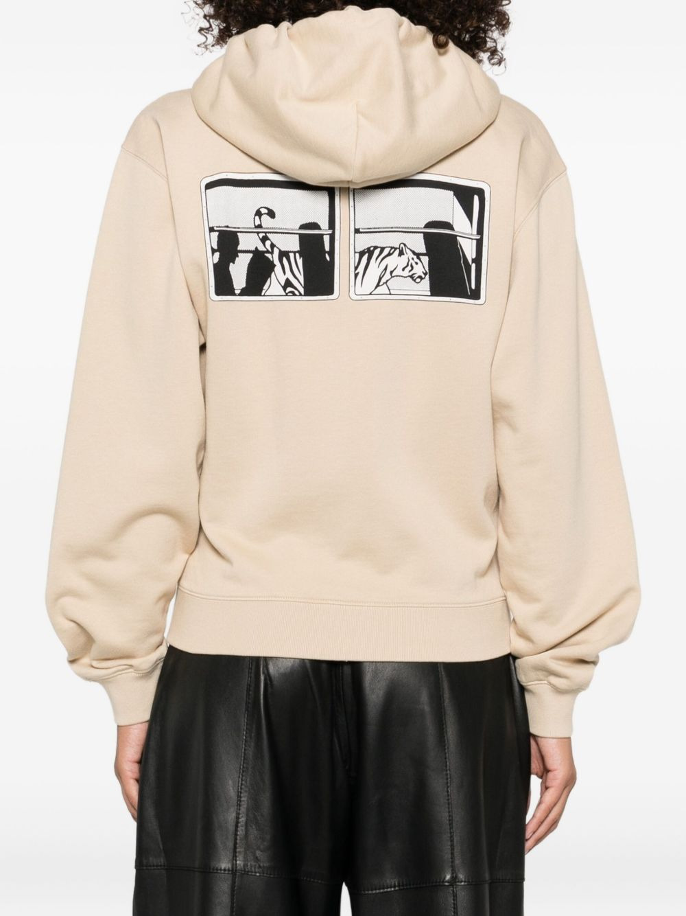 logo-detail zip-up hoodie - 4