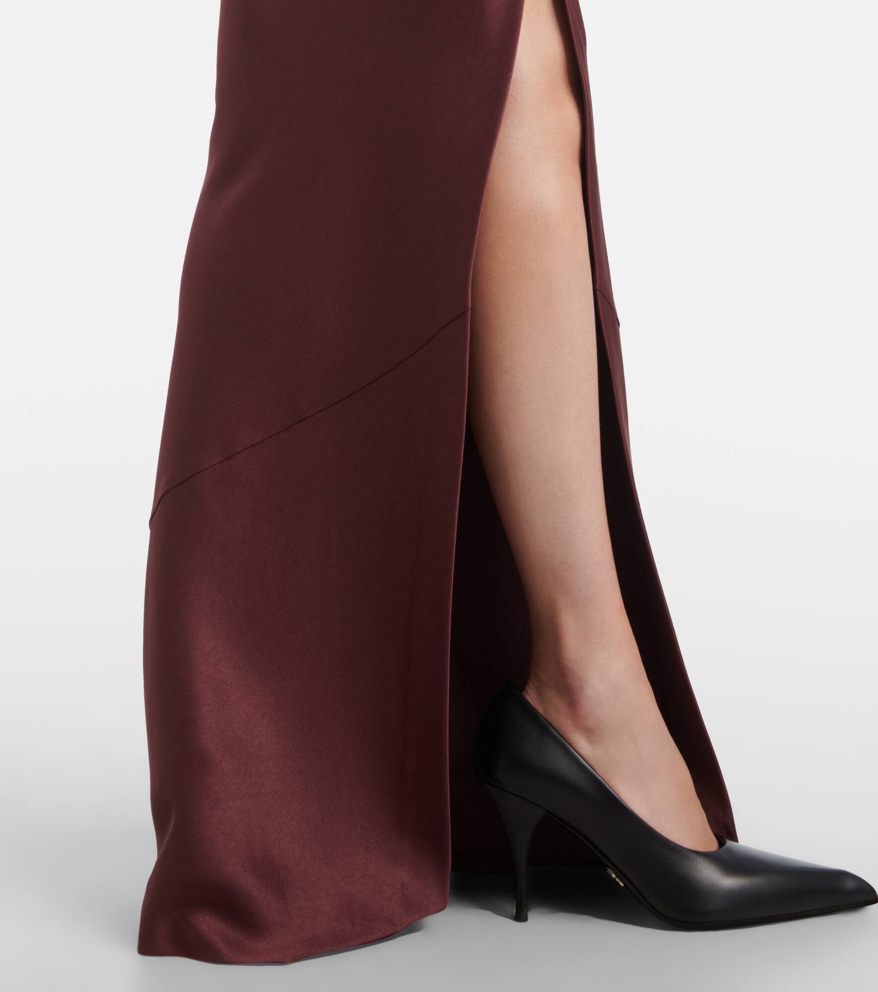 Draped crêpe satin corset gown - 6