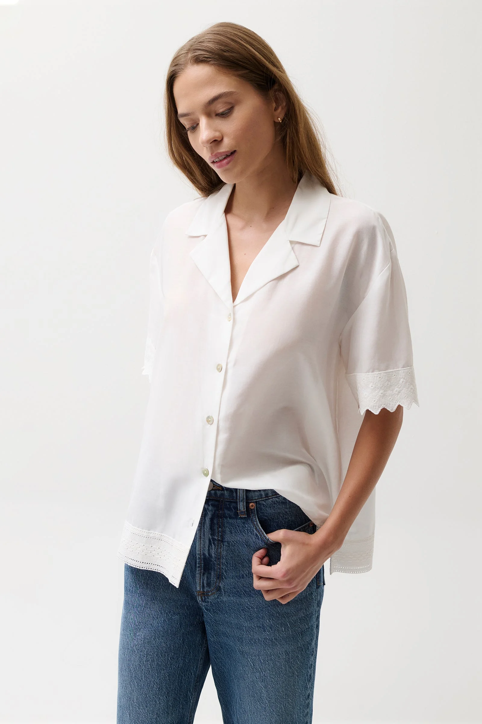 MALIAH CAMP SHIRT - SOFT WHITE - 1