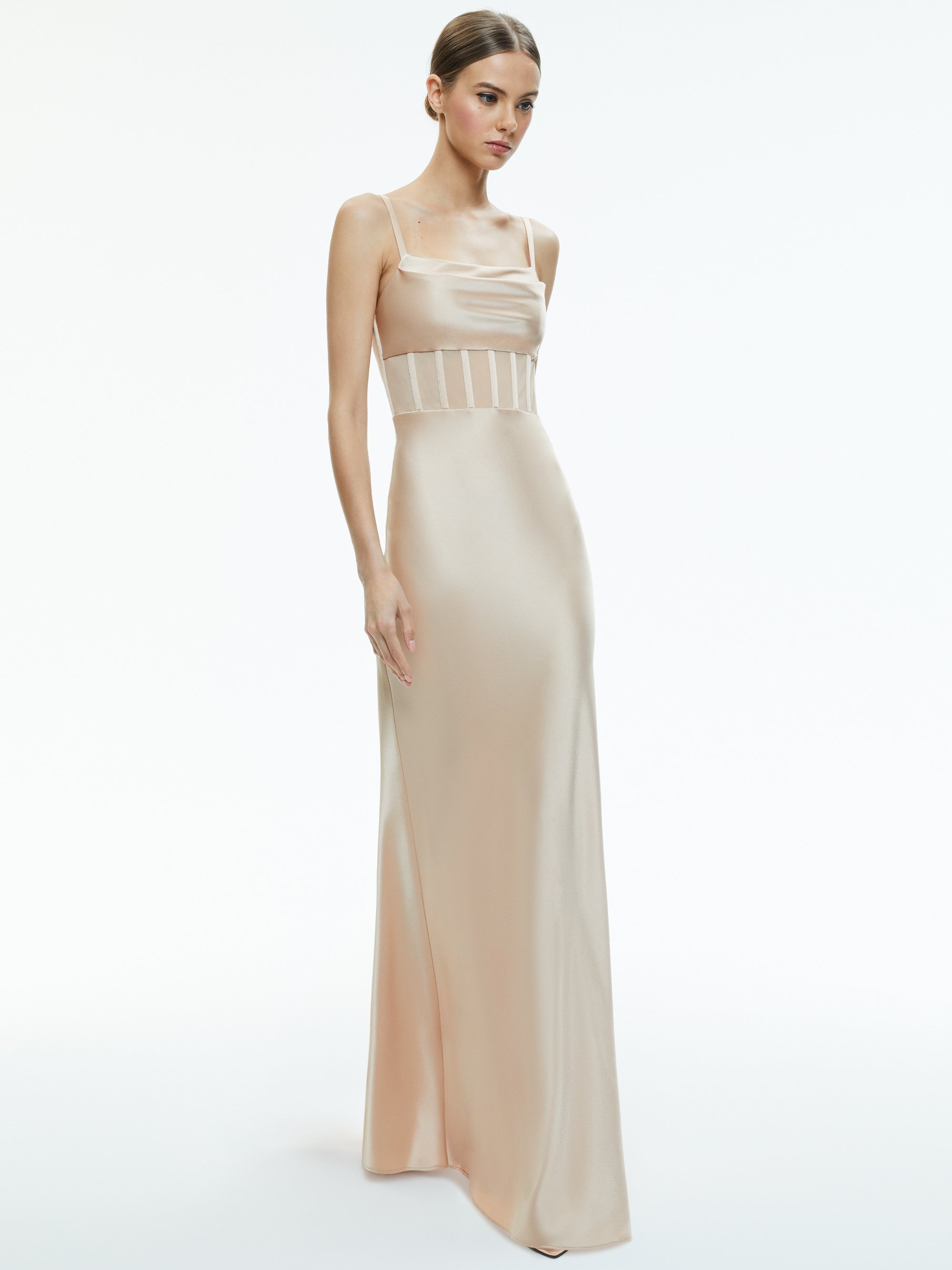 VALENTINA DRAPED CORSET MAXI DRESS - 6