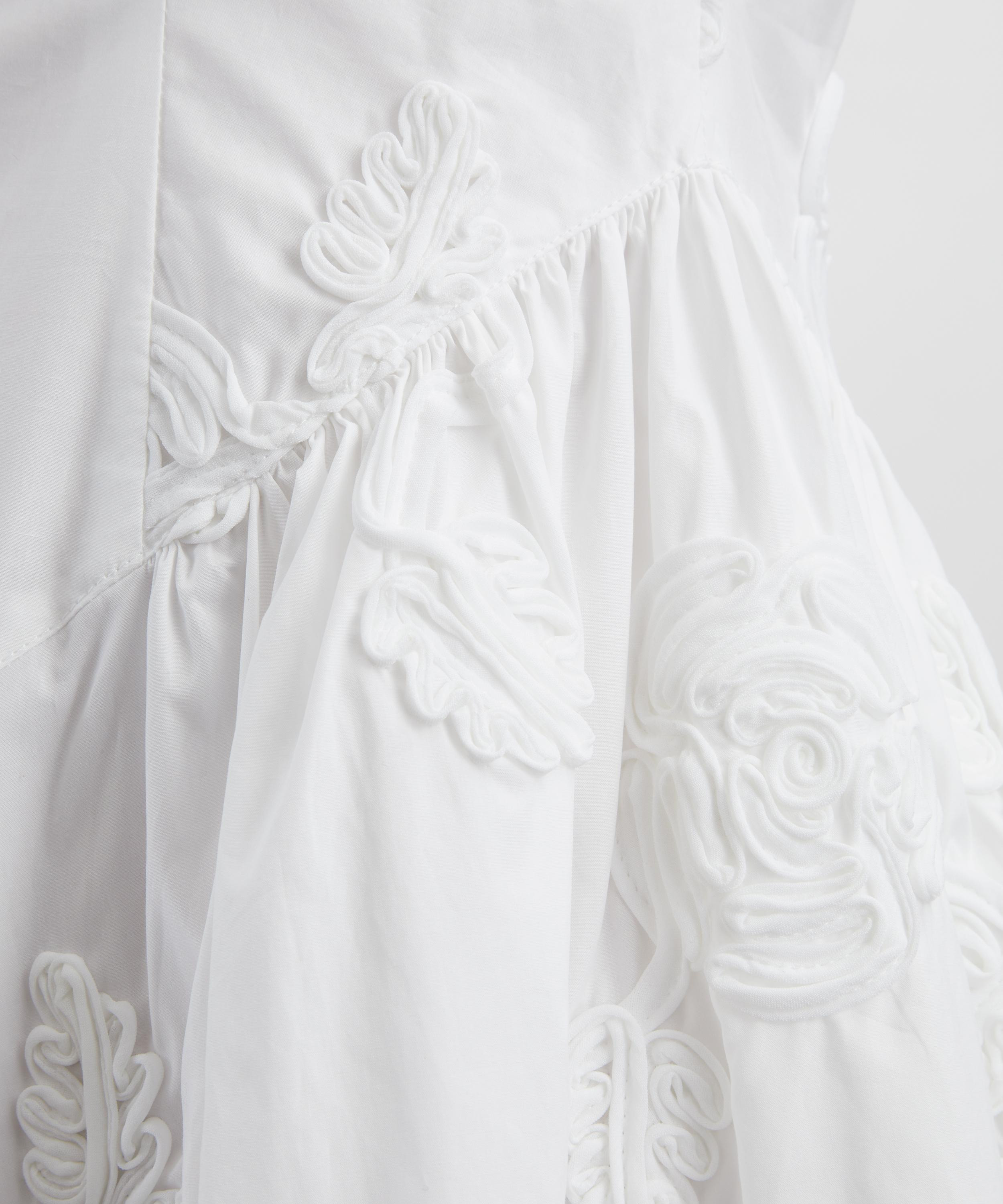 Bright White Flower Poplin Mini Dress - 5