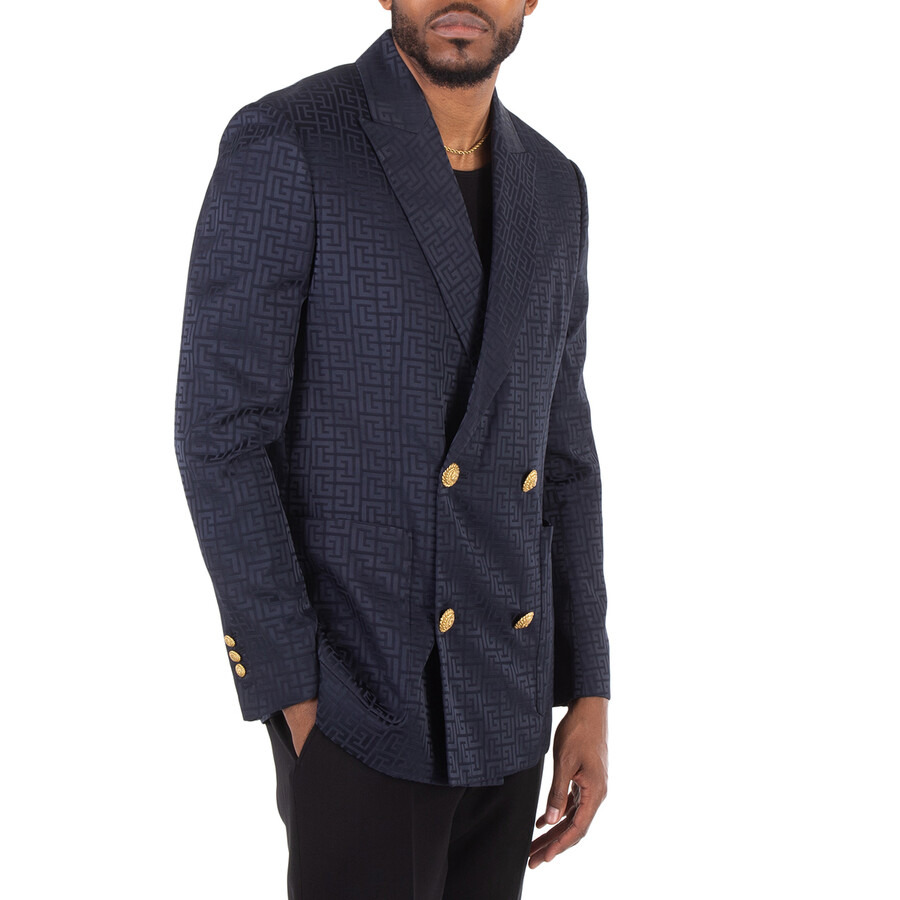 Balmain PB-Monogram Satin Blazer - 4