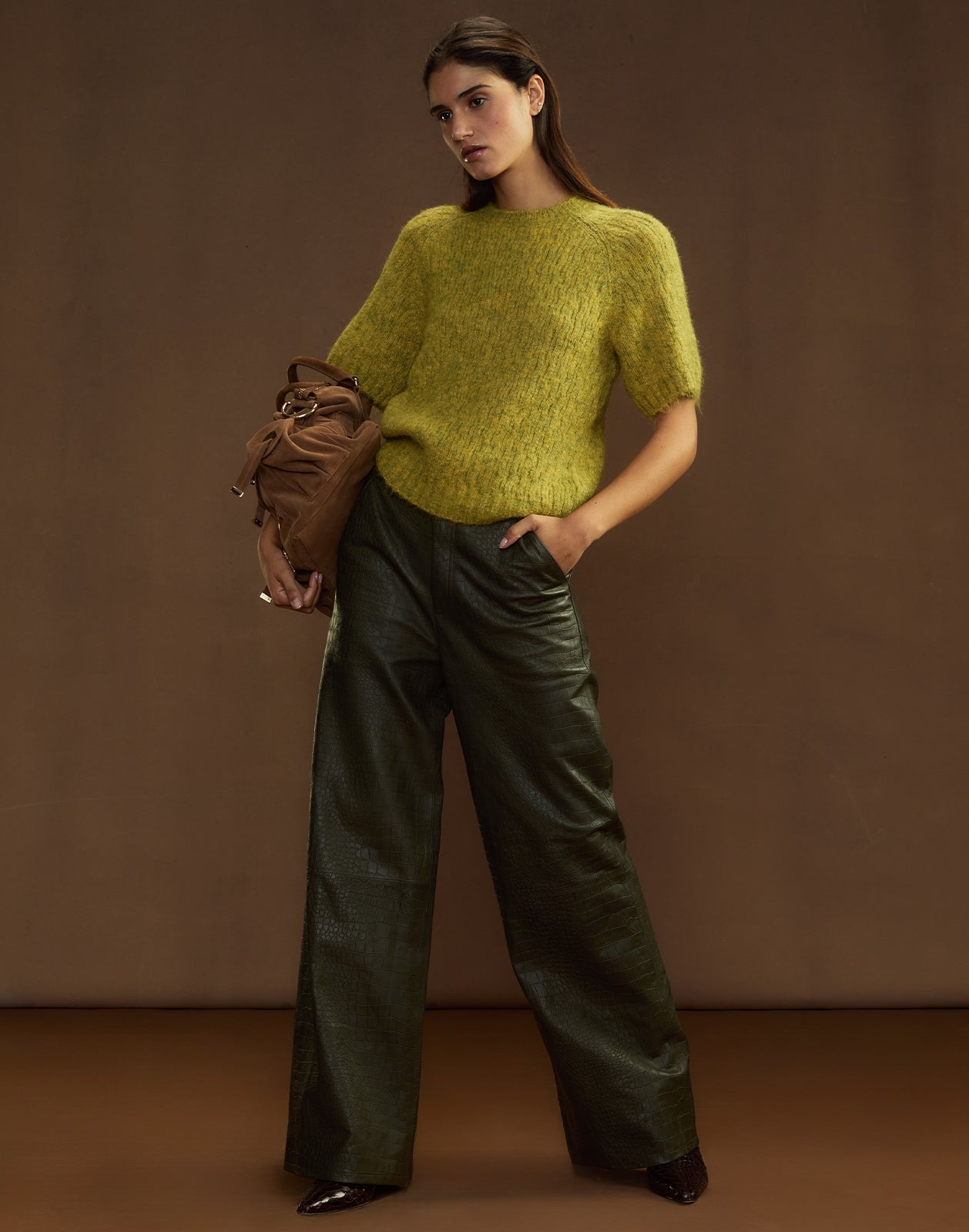 Embossed Leather Pants - 3