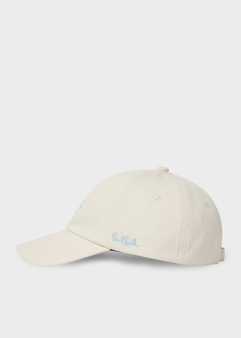 Women's Ecru Washed Cotton Cap 1
