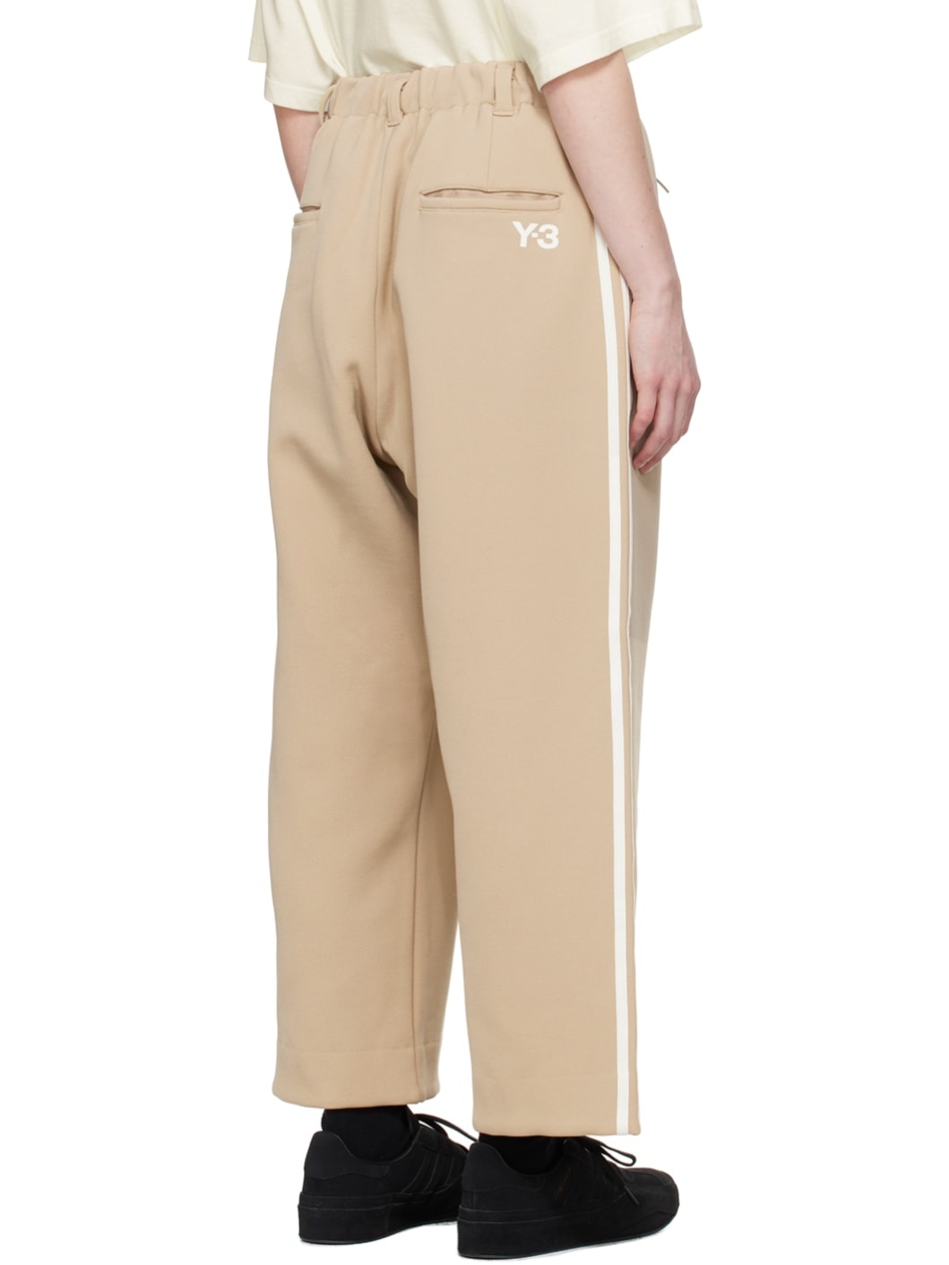 Beige 3-Stripes Track Pants - 3