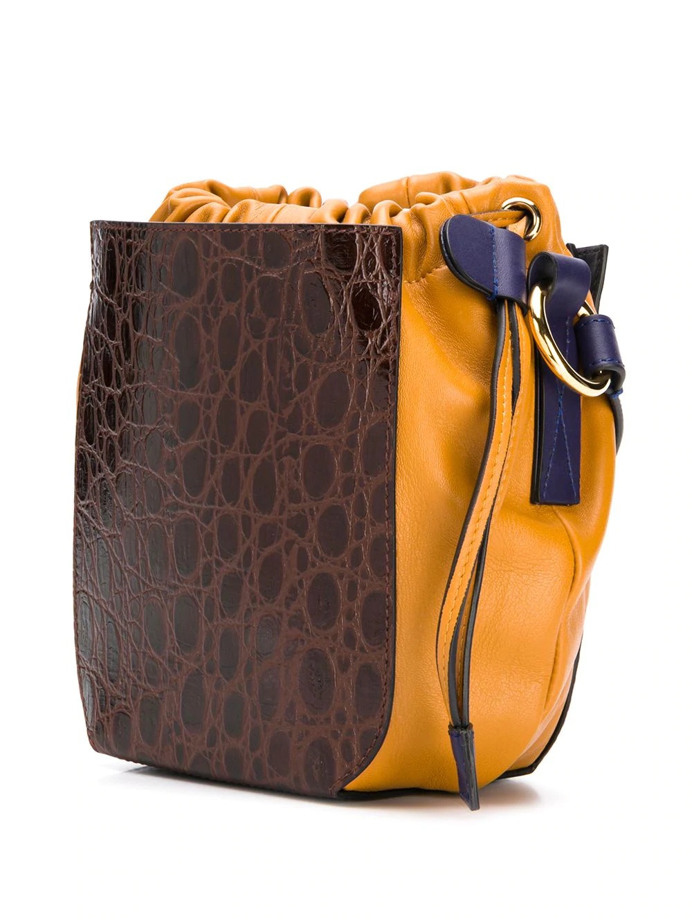 crocodile effect two-tone bucket bag - 3