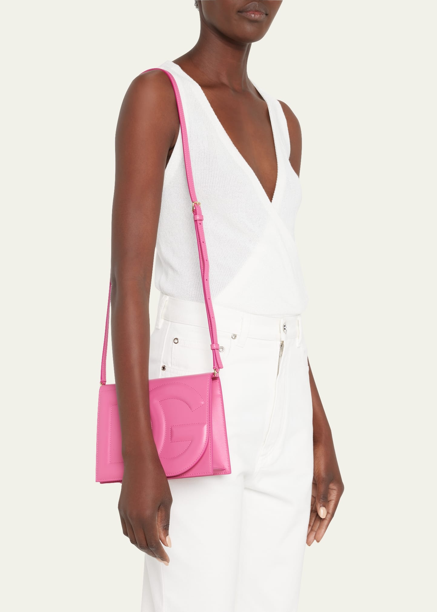 DG Logo Flap Leather Shoulder Bag - 2