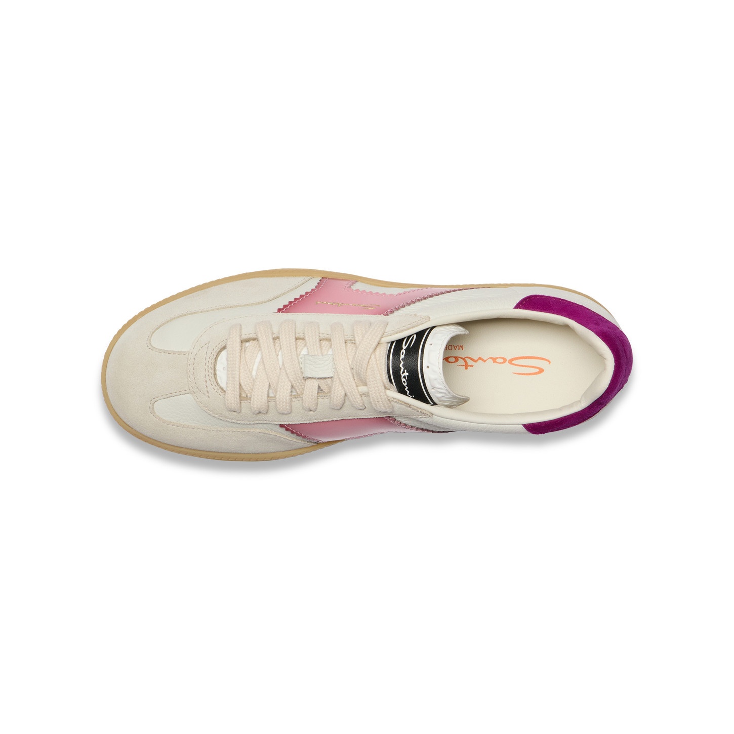 スニーカー SANTONI Women Sneakers WDID71269HI2NVHD P29 235253 PINK Santoni Women's white and violet leather and suede DBS Oly