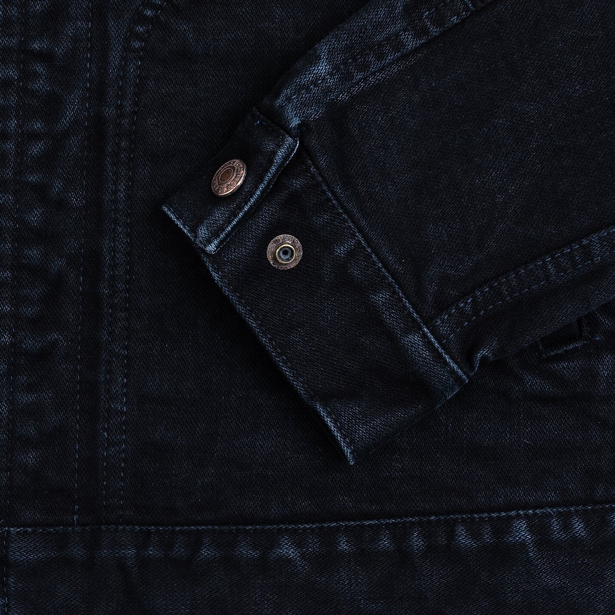 IHJ-123-OD 14oz Broken Twill Selvedge Denim Work Jacket - Indigo Overdyed Black - 10