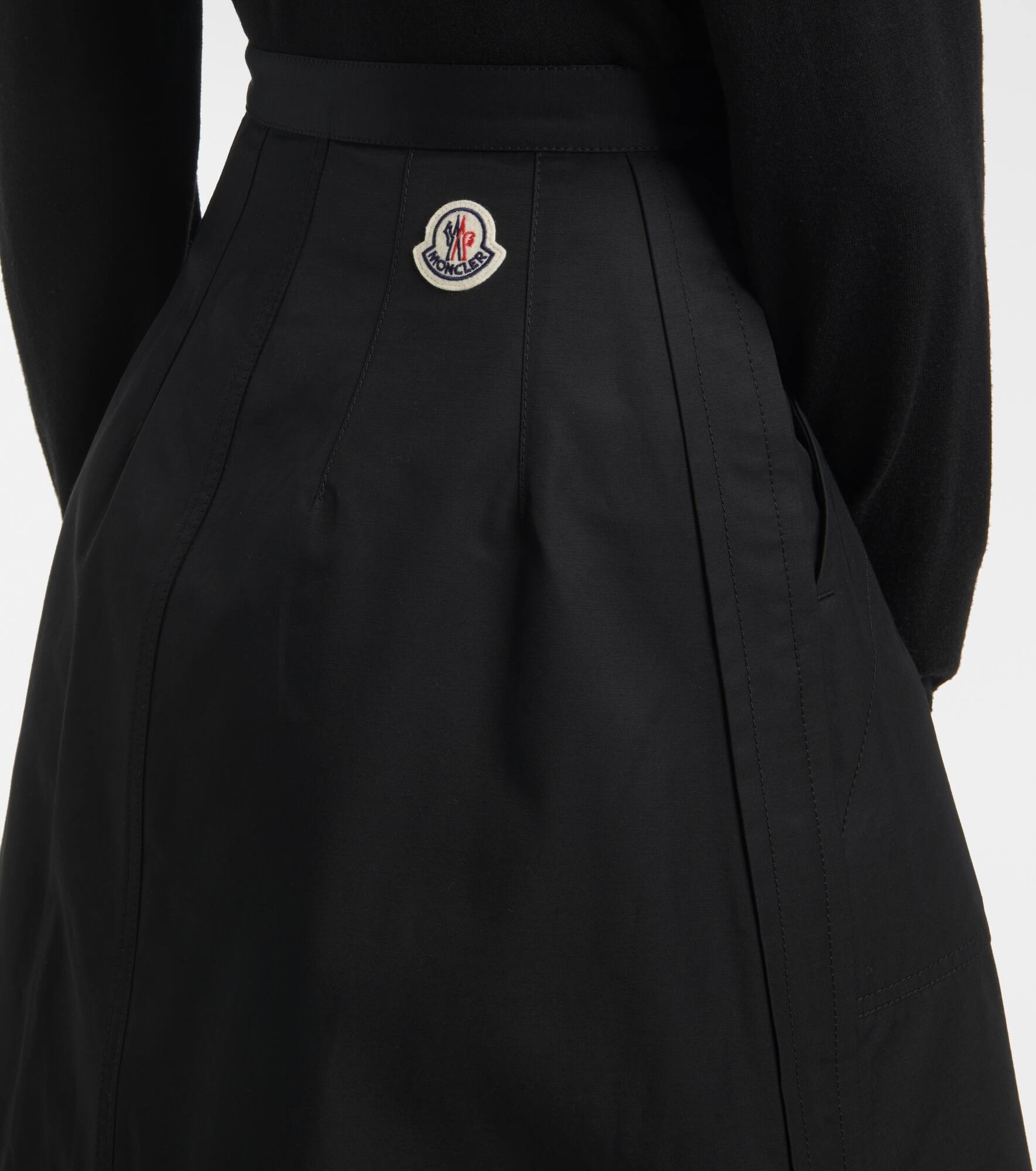 Cotton-blend midi skirt - 5