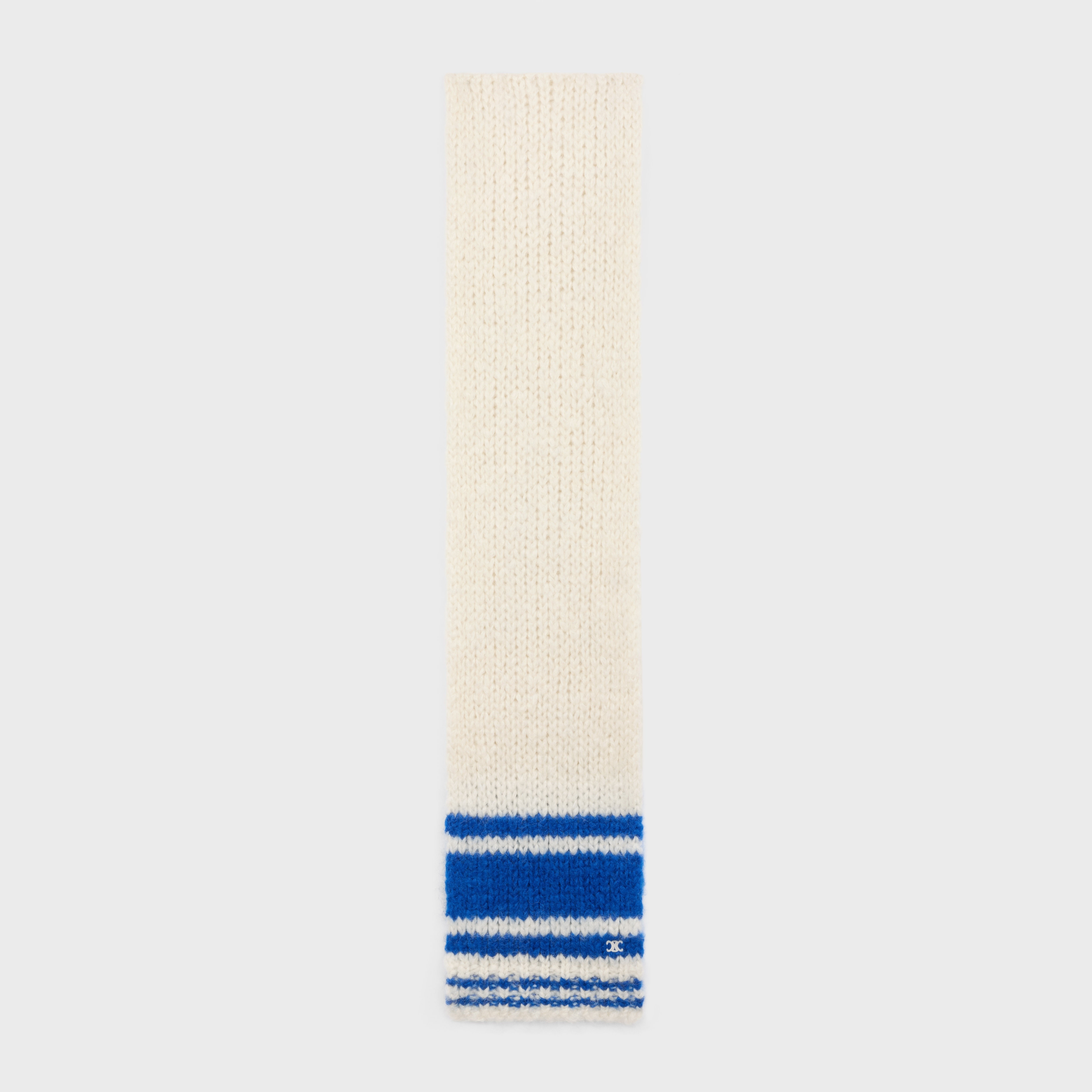 striped scarf in chunky mohair and wool - 1