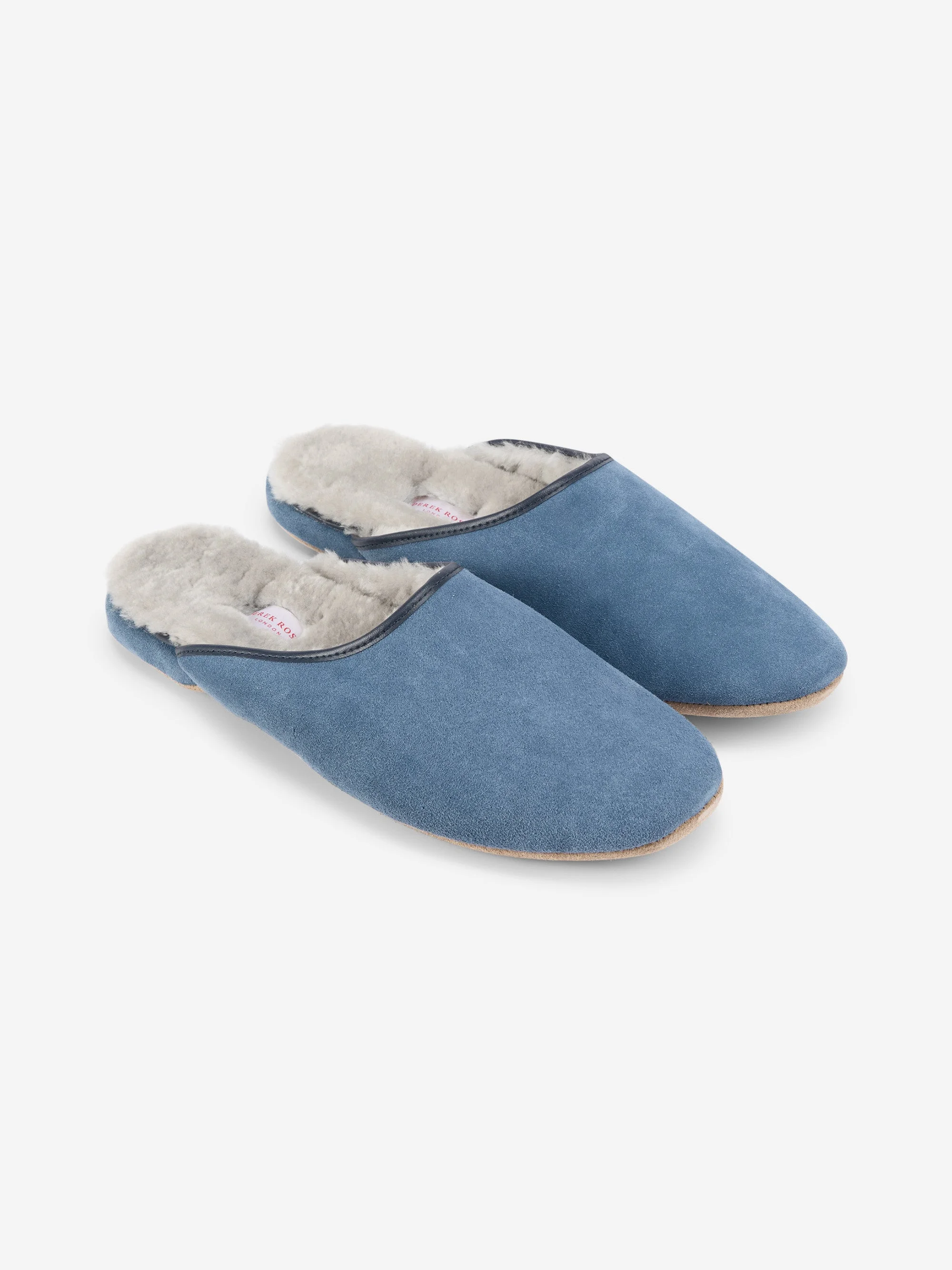 Men's Mule Slippers Douglas Suede Sheepskin Blue - 1