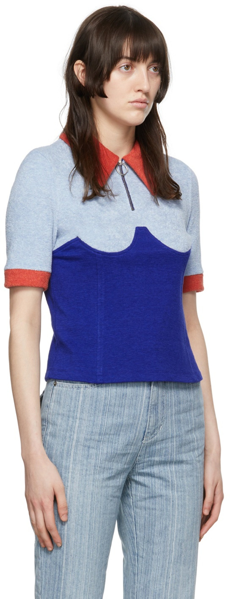 SJYP Blue Cotton Polo outlook