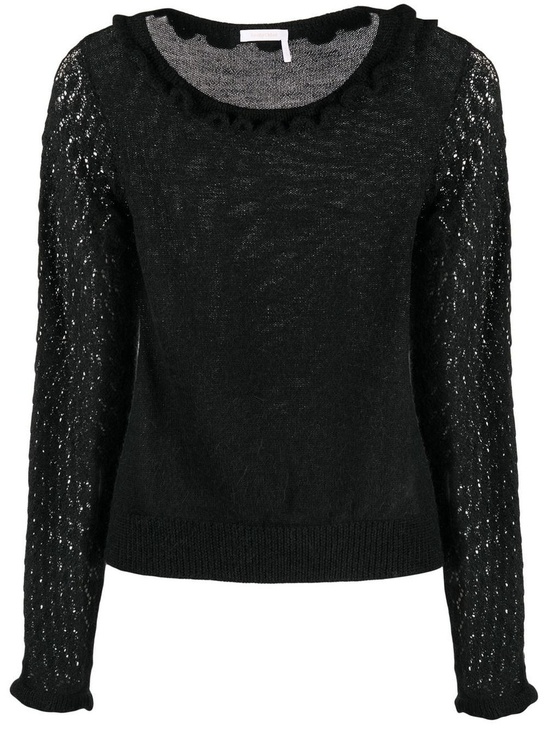 scalloped fine-knit top 1