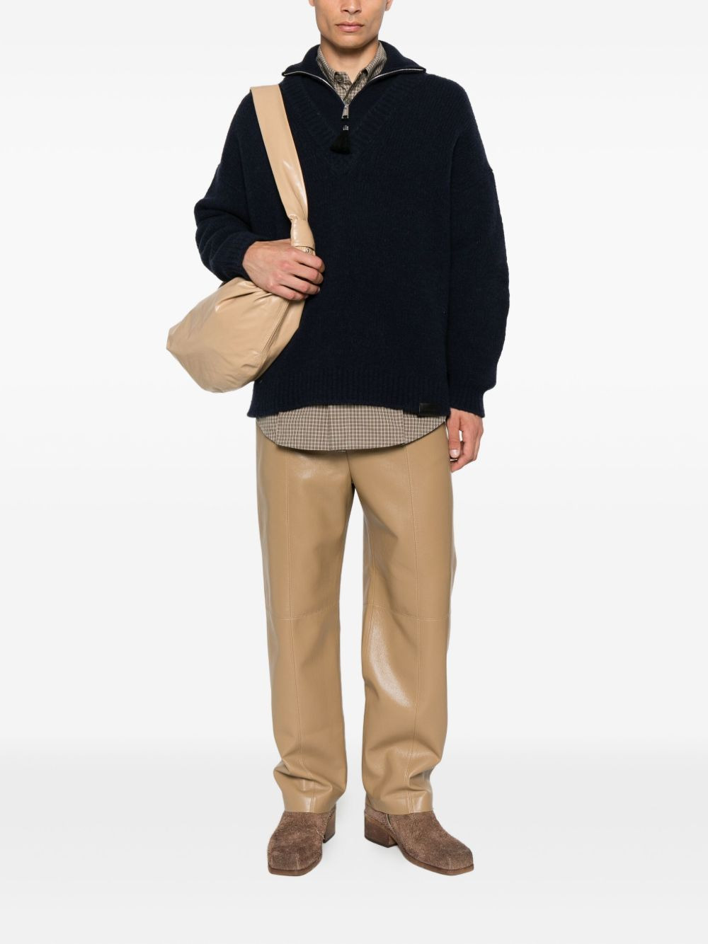 Kylen zip-neck tassel sweater - 2