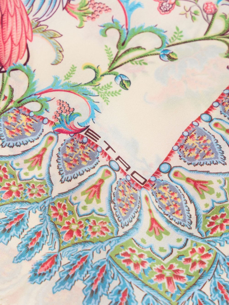 Etro flora fauna silk pocket square outlook