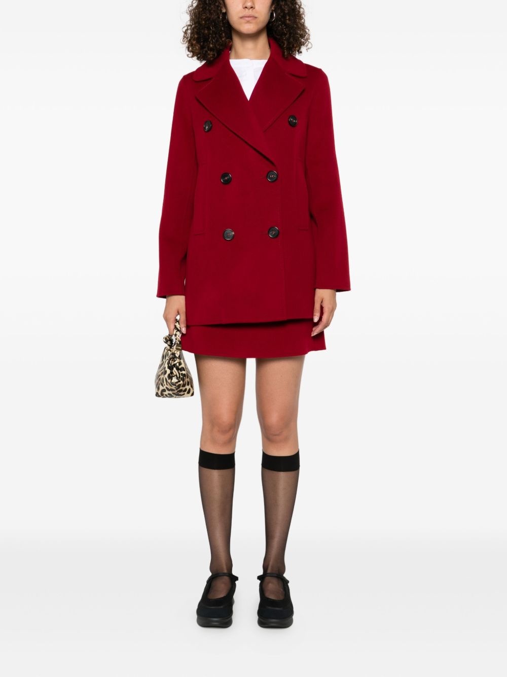 double-breasted wool coat - 2