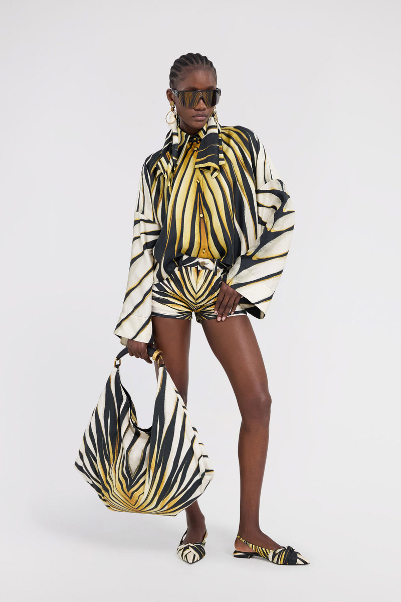 Roberto Cavalli Ray Of Gold Print Silk Shirt outlook