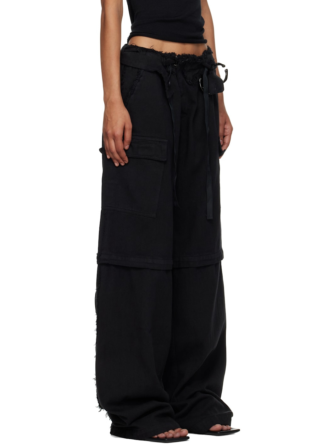 Black Baggy Cargo Pants - 2