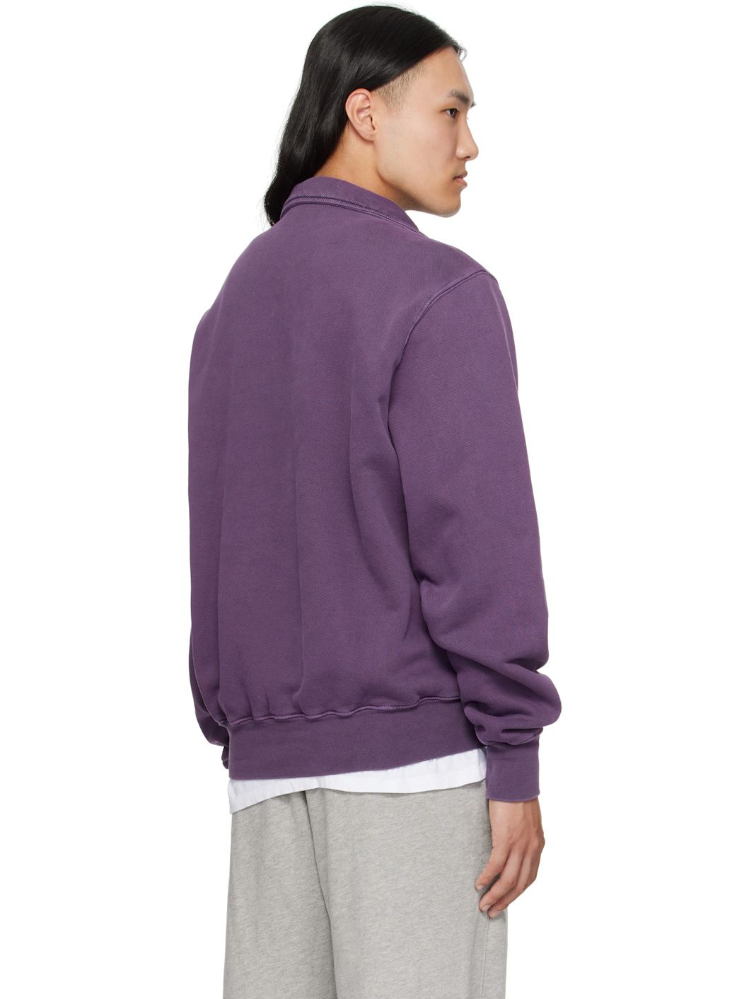 Purple Heavyweight Banded Yacht Sweatshirt - 3