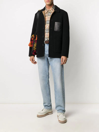 Loewe single-breasted logo coat outlook