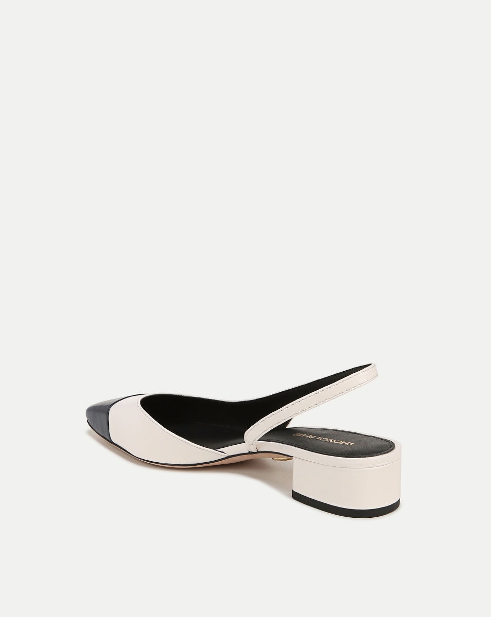 CECILE LEATHER CAP-TOE SLINGBACK - 4