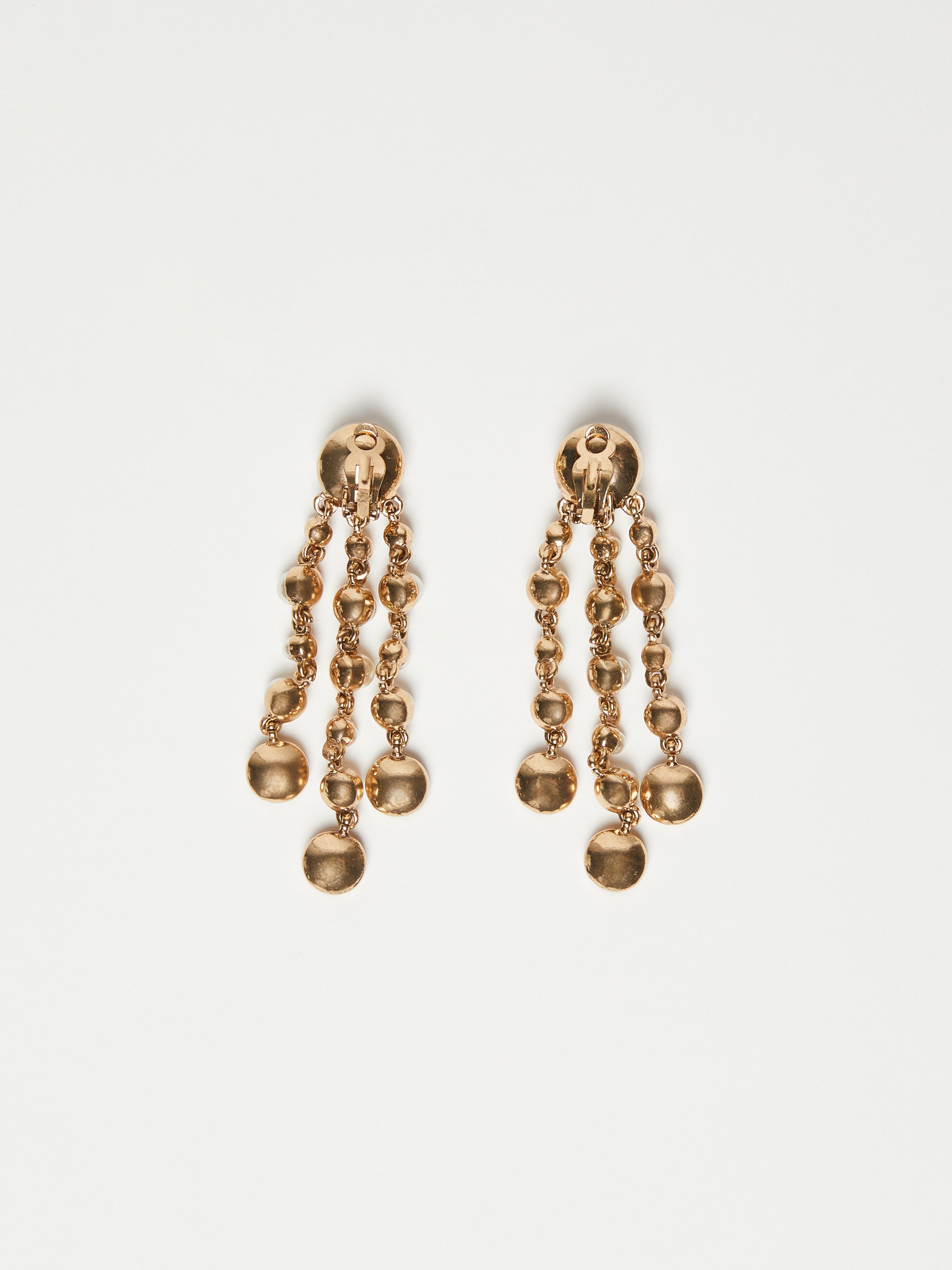 OTTAVIA Pearl and rhinestone chandelier earrings - 2