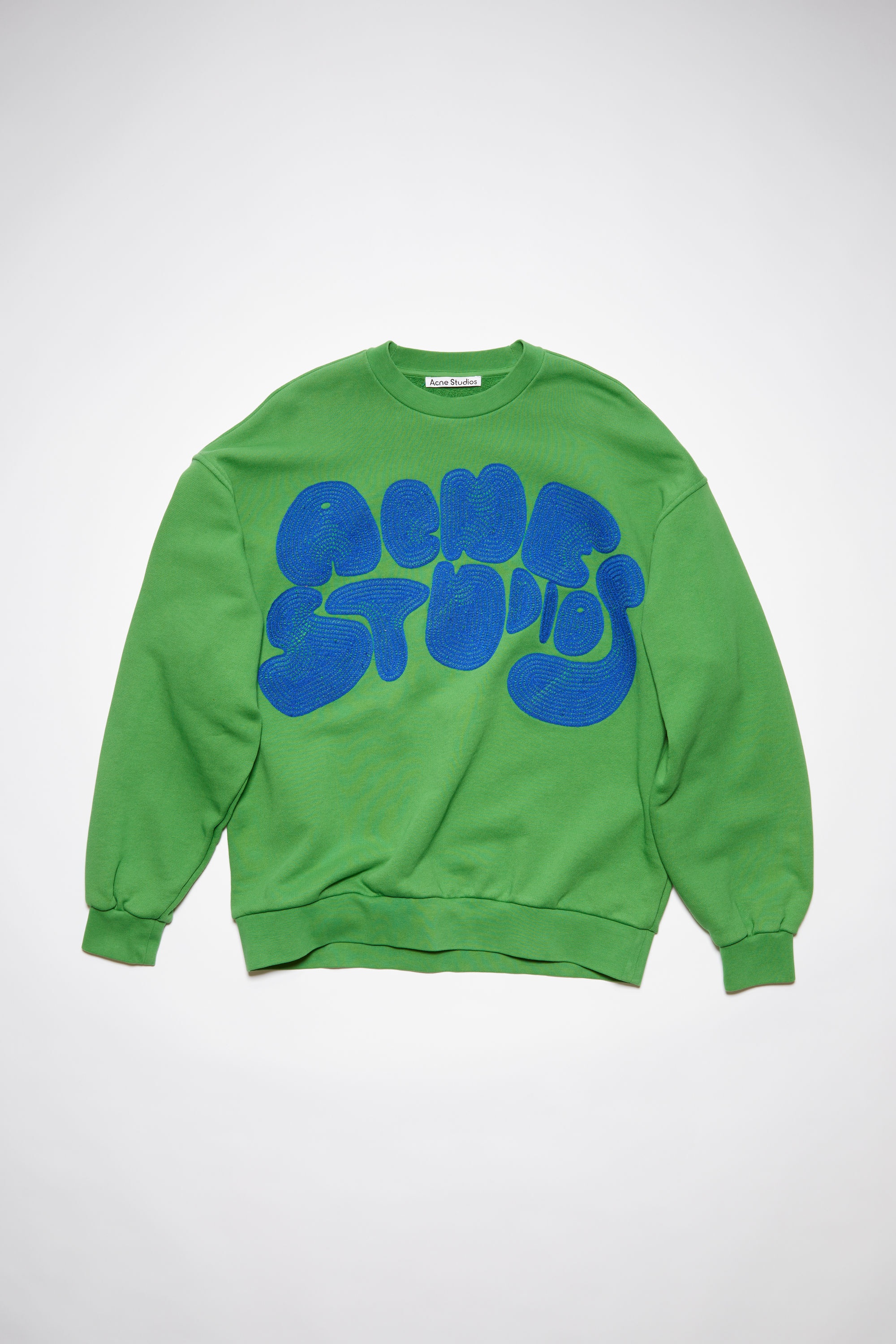 Crew neck bubble logo sweater - Electric Green - 1