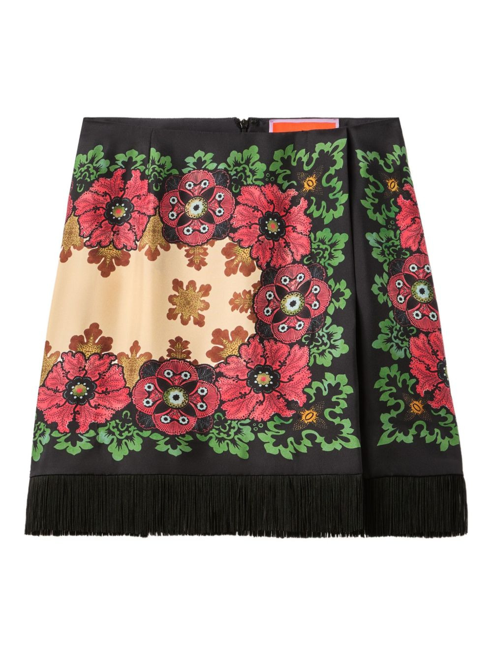 floral-print fringed skirt - 5