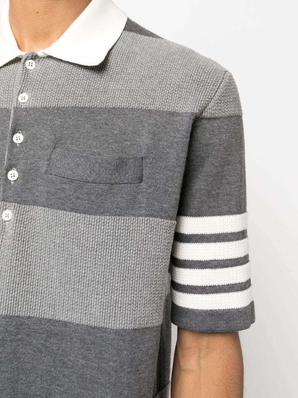 4-Bar stripe knitted polo shirt - 5