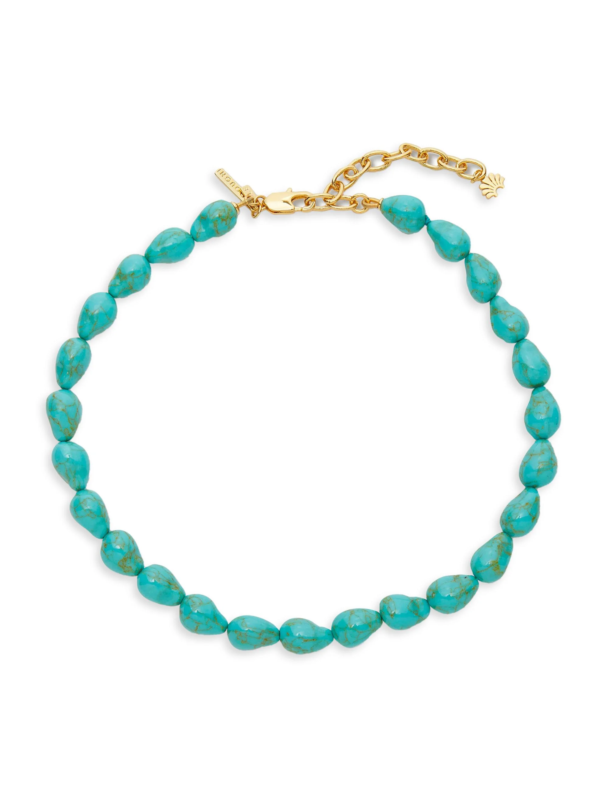 Women's Baroque Turquoise Resin Collar Necklace - Turquoise - 1