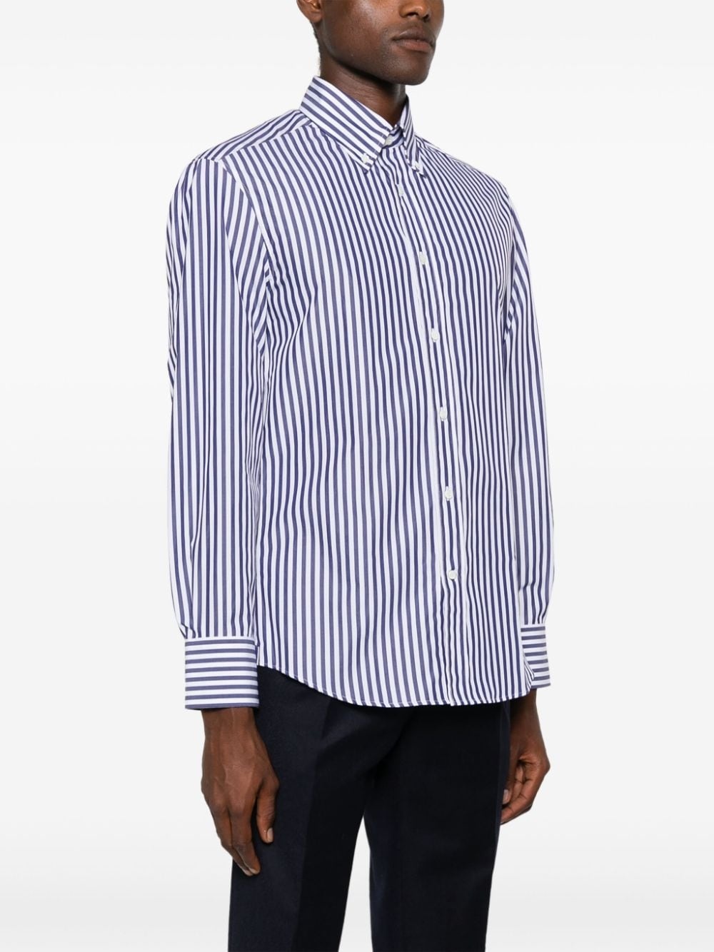 striped poplin shirt - 3