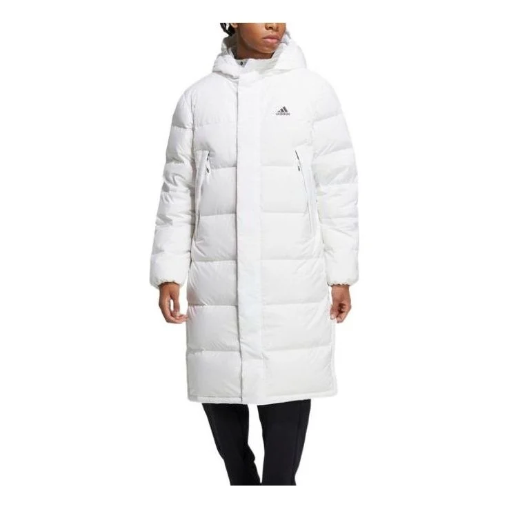 (WMNS) adidas Long Down Jacket 'White' HZ2600 - 1