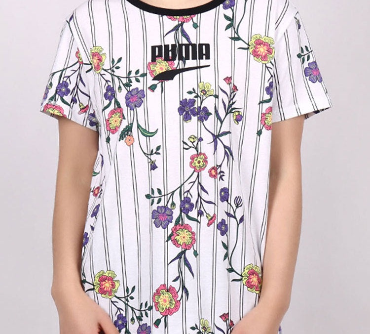 (WMNS) PUMA Logo Short Sleeve TEE White 597470-02 - 2