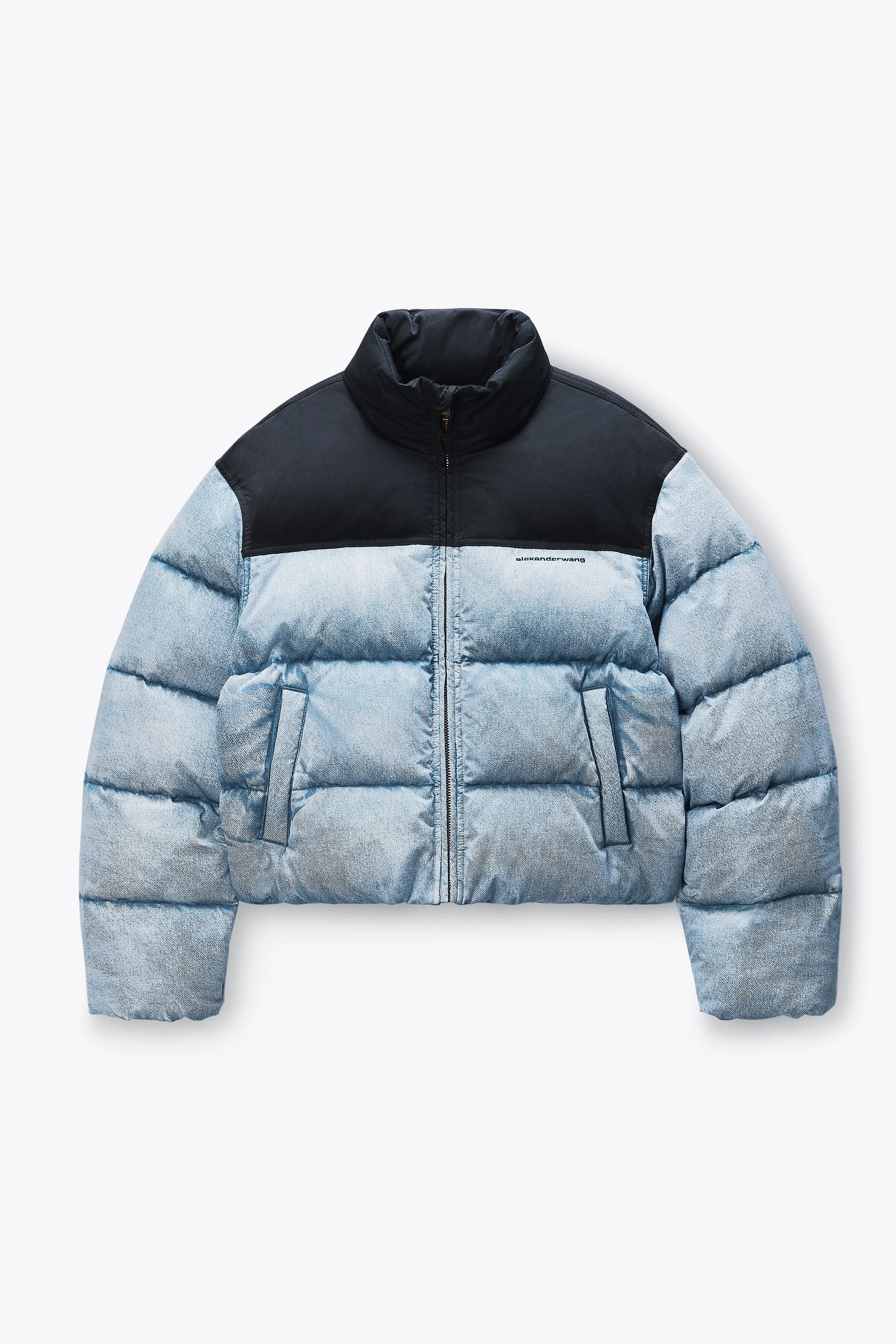 Trompe-L’Oeil Denim Puffer Jacket - 1