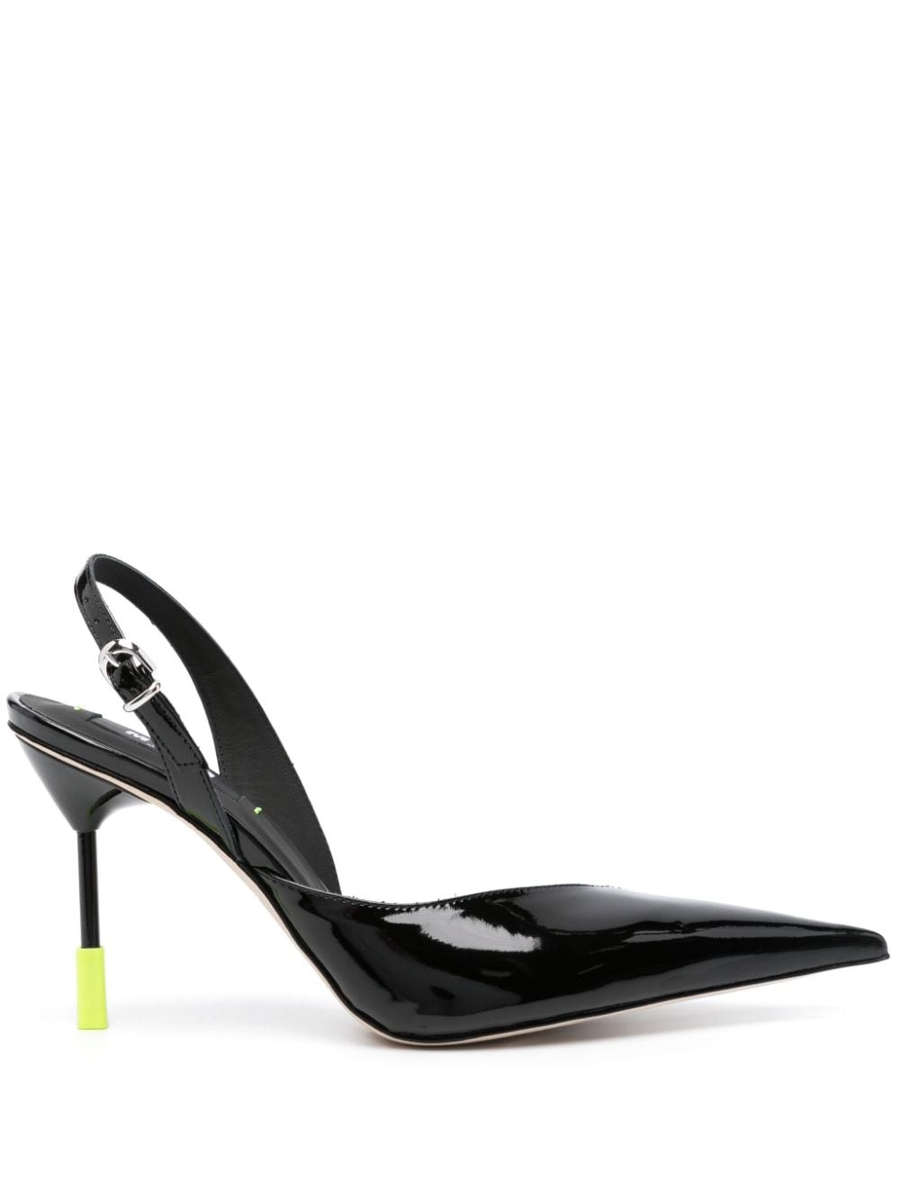 heel-appliquÃ© 95mm leather slingback pumps - 1