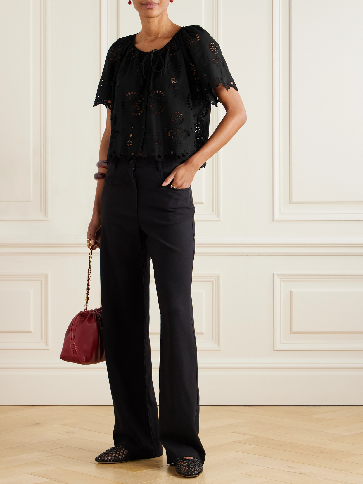 Scalloped Broderie Anglaise Cotton-poplin Shirt - 2