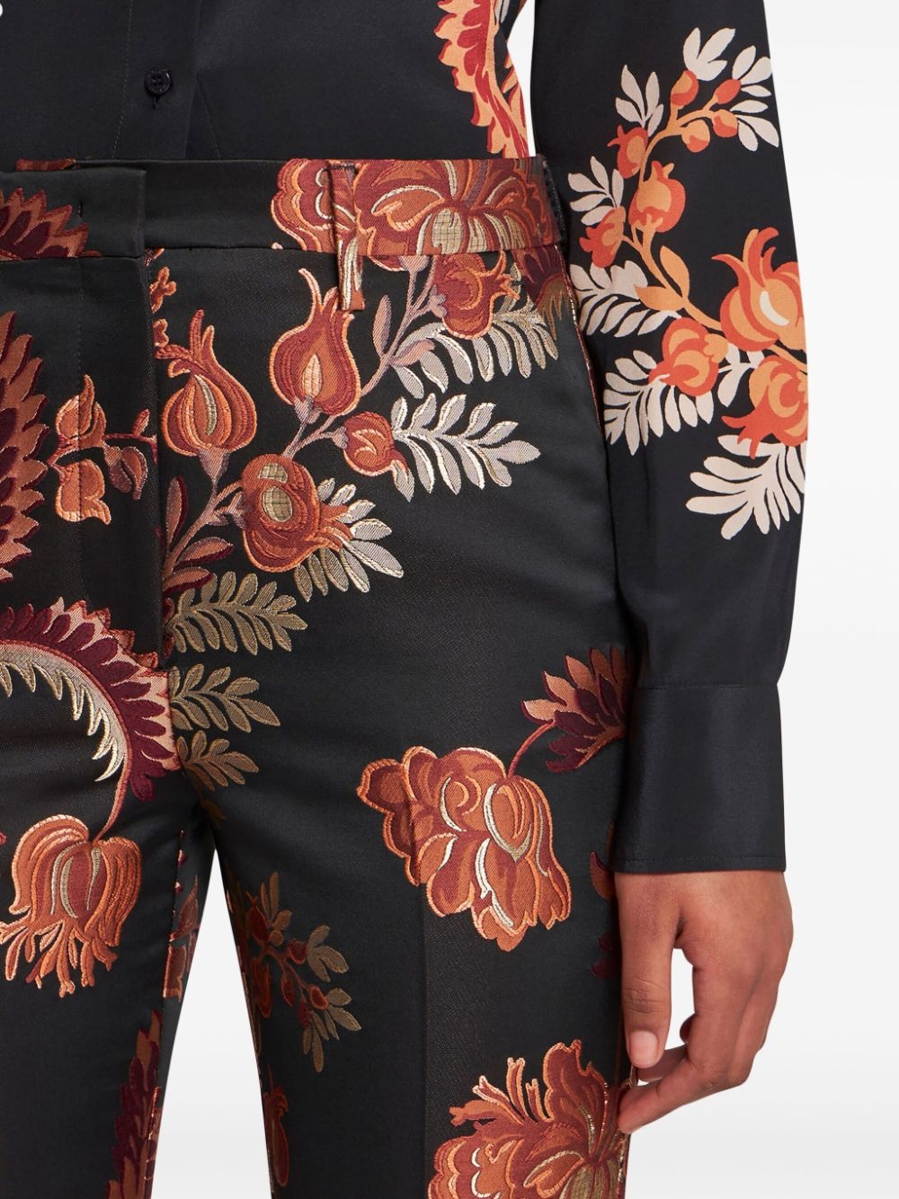 jacquard tapered trousers - 5
