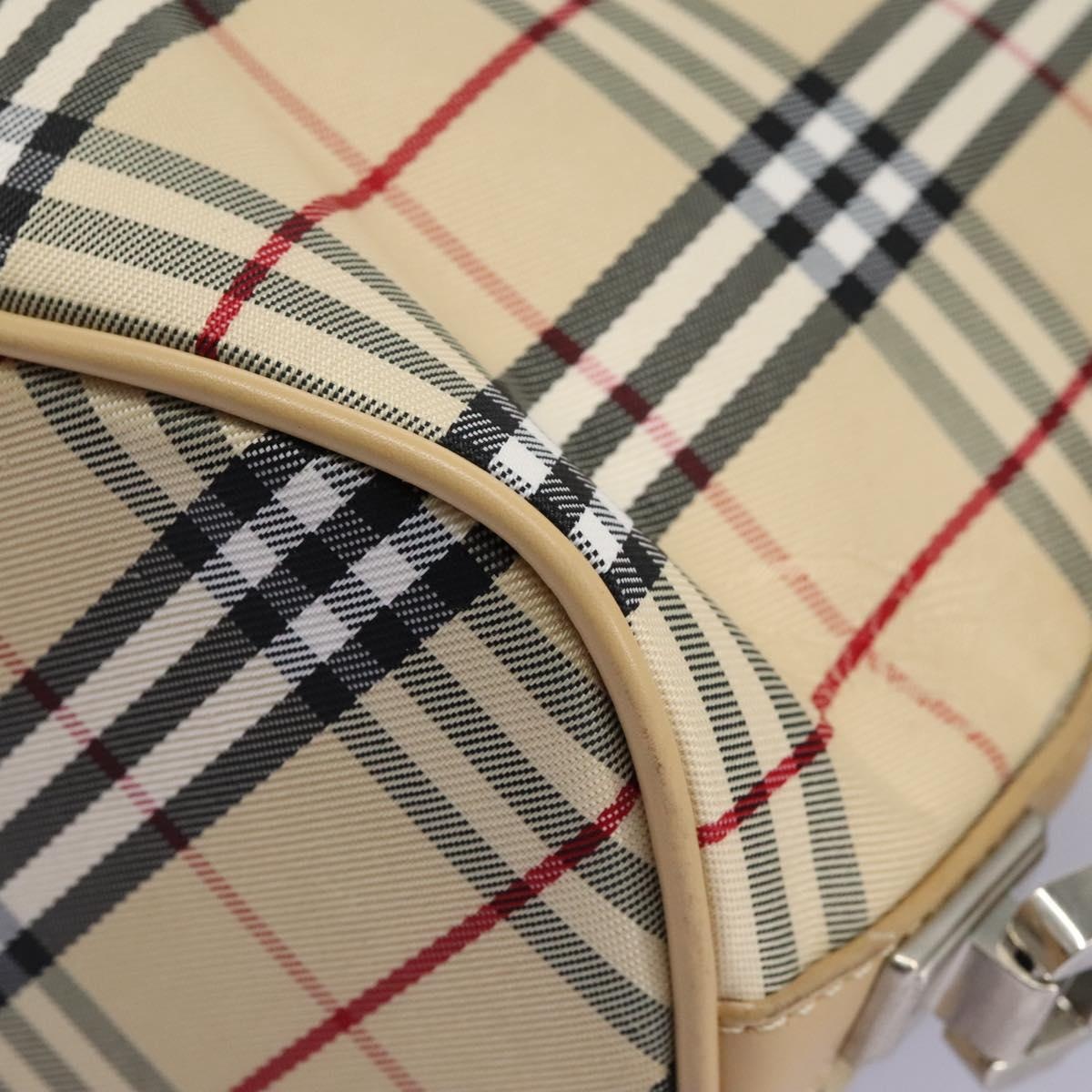 Burberry Nova Check Blue Label Shoulder Bag Canvas Beige Silver - 14