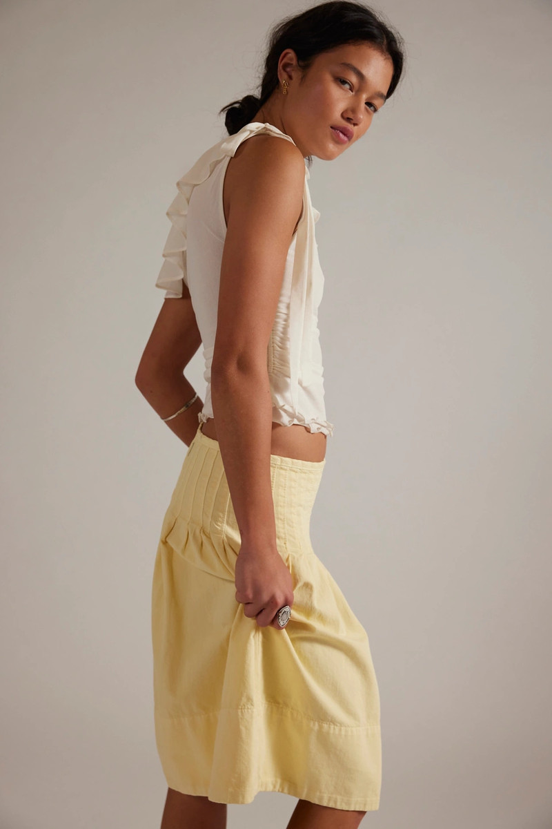 We The Free Peyton Pintuck Denim Midi Skirt 4