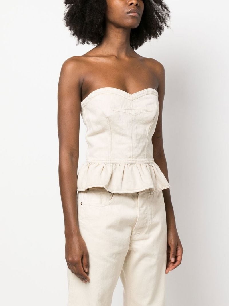 strapless denim top - 3